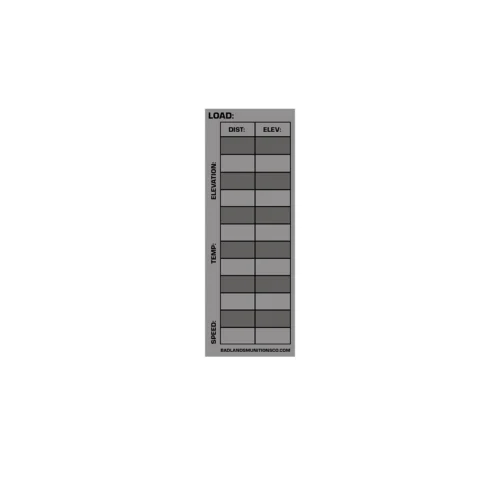 Vertical grayscale data table titled LOAD showing two columns (DIST and ELEV) and rows labeled ELEVATION, TEMP, SPEED with shaded cells indicating data values—the image appears as a compact grid/ladder chart.