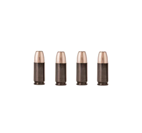 Five lipsticks in dark tubes aligned in a row, with copper-toned bullet tips visible under a white background