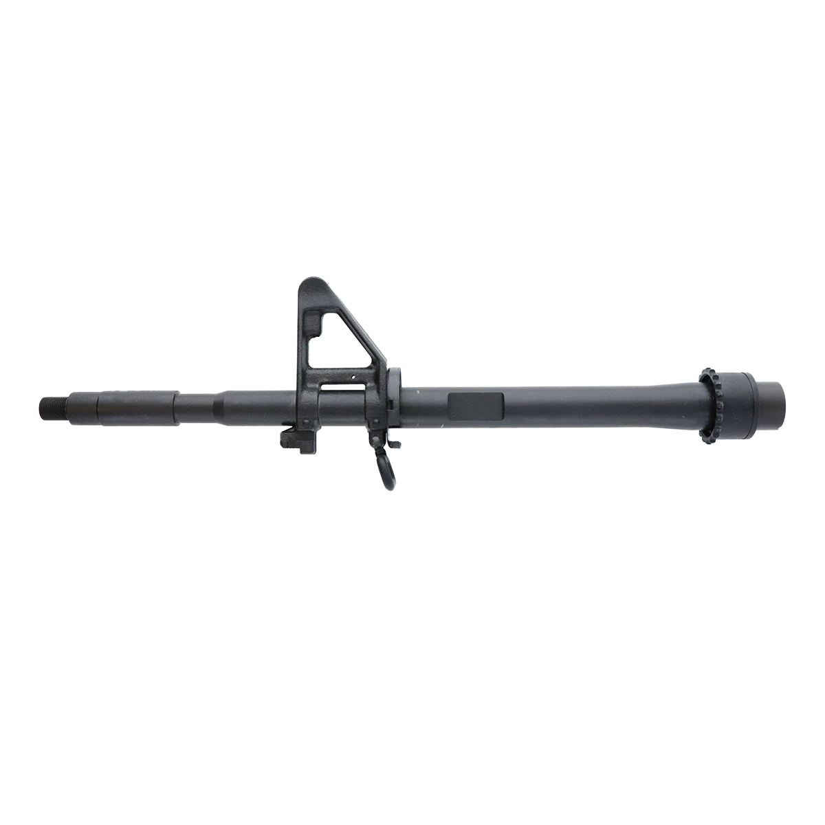 COLT 145 BARREL – Badlands Munitions Co Long rifle barrel assembly with front sight post and mounting brackets on a white background.