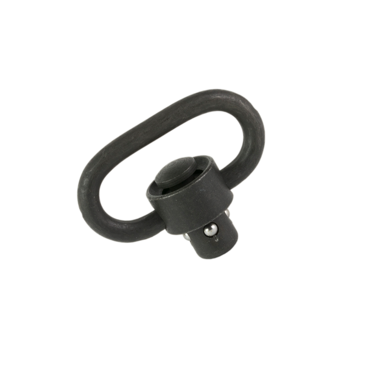MagpulQD – Badlands Munitions Co Black rubber oval loop with a small black clamping piece and metal pins, a hardware fastener or strap accessory.