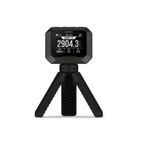 Garmin handheld GPS receiver mounted on a small tripod.